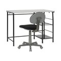 Kd Etagere Study Zone II Student Desk & Task Chair Set, Black & Spatter Gray - 2 Piece KD2660998